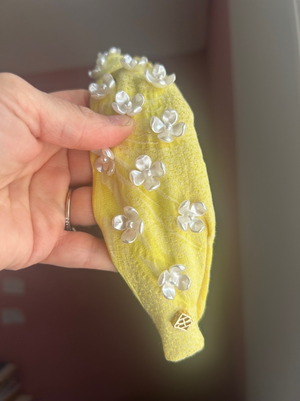 Brianna cannon Pearl Floral Yellow Headband - Picture 3 of 5